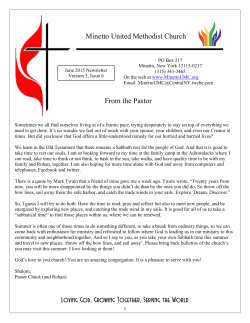 Read our June 2015 Newsletter - Minetto United Methodist Church