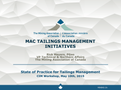 MAC Tailings Management Initiatives