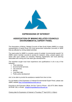 Environmental Expert Panel - Association of Mining Related Councils