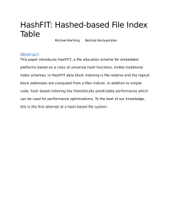HashFIT: Hashed-based File Index Table