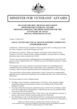 PDF version (856 KB ) - Minister for Veterans` Affairs