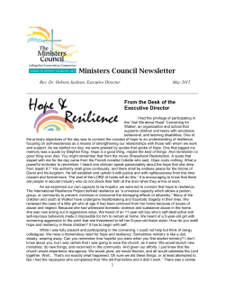 May Newsletter - Ministers Council