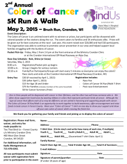 the Colors of Cancer 5K Run & Walk registration form here