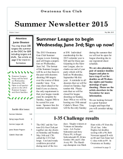 Summer Newsletter 2015 - Minnesota Trapshooting Association
