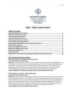 2015-16 Grants - Minnetonka Public Schools