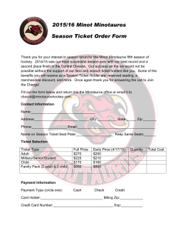 2015/16 Minot Minotauros Season Ticket Order Form