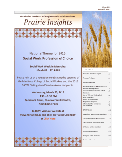 Prairie Insights - The Manitoba Institute of Registered Social Workers