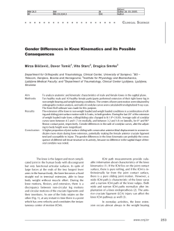 Gender Differences in Knee Kinematics and its