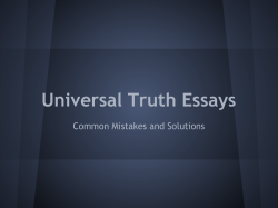 Universal Truth Essays Feedback PPT