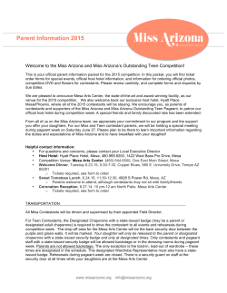 2015 Parent`s Manual - Miss Arizona Resource Portal