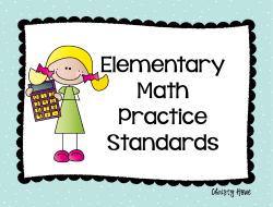 Elementary Math Practice Standards
