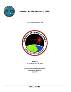MDA SAR 2010 - Missile Defense Advocacy Alliance