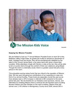 Spring 2015 - Mission Kids Child Advocacy Center
