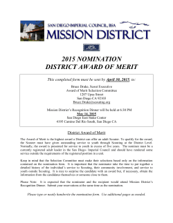 2015 NOMINATION DISTRICT AWARD OF MERIT