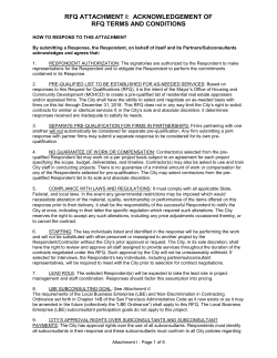 rfq attachment i - Mayor`s Office of Housing and Community