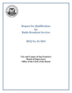 Request for Qualifications for Radio Broadcast Services RFQ No. 01