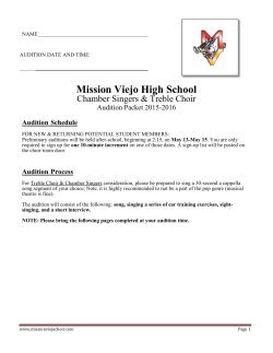 Choir Audition Packet 2015-2016