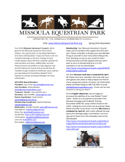 Spring 2015 - Missoula Equestrian Park