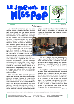 Journal 94 printemps 2015 - FraternitÃ© Mission Populaire de Trappes