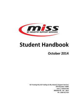 Student Handbook - My Industry Support Services