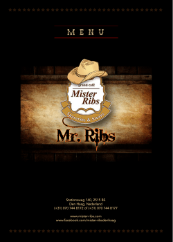 Menu - Mr. Ribs Den Haag