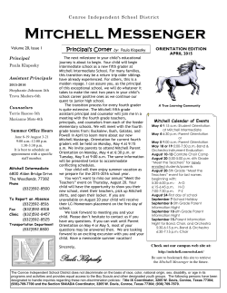 Mitchell Messenger - Mitchell Intermediate School