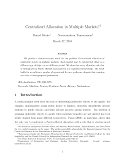Centralized Allocation in Multiple Markets