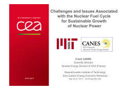 Nuclear Fuel Cycle Options for Sustainable Nuclear Power VF