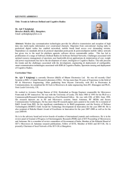 KEYNOTE ADDRESS I Title: Trends in Software Defined and
