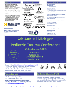 4th Annual Michigan Pediatric Trauma Conference Wednesday