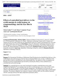 Effects of controlled heat delivery to the eyelid margin & eyelid