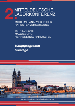 Hauptprogramm VortrÃ¤ge - Mitteldeutsche Laborkonferenz