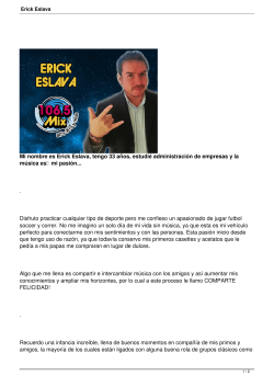 Erick Eslava - Bienvenido Mix 106.5