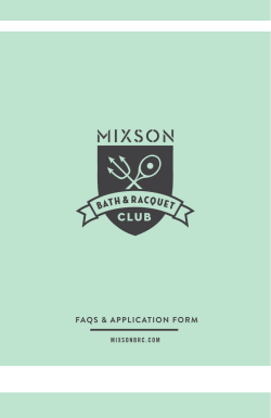 FAQS & APPLICATION FORM - Mixson Bath & Racquet Club