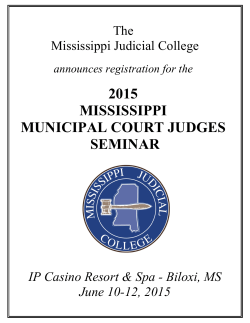 2015 Municipal Court Judges Seminar Brochure
