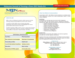 Malaysian Journal of Nursing e-News 2015 Media Kit - MJN e-News