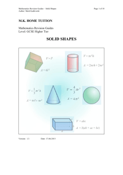 Solid Shapes - mkhometuition.co.uk