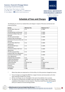 Schedule of Fees and Charges May 2015