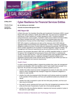 Cyber Resilience for Financial Services Entities