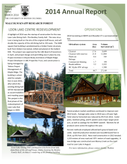2014 MKRF Annual Report - Malcolm Knapp Research Forest