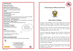 Introductory Leaflet - Manchester and Lancashire Family History