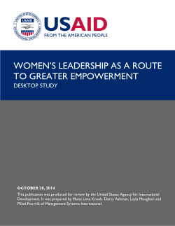 women`s leadership as a route to greater