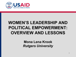 women`s leadership and political empowerment