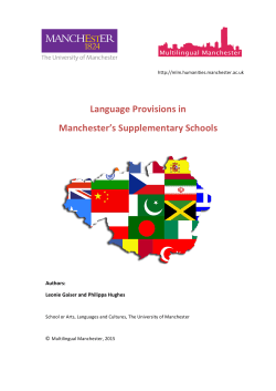 Language provisions in Manchester supplementary schools