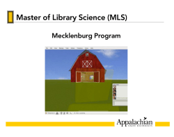 information - Welcome to Appalachian State Library Science!