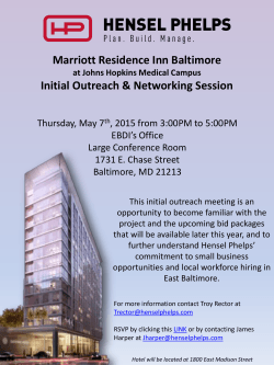 Marriott Baltimore Intro Outreach Flyer