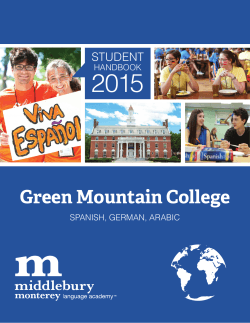 2015 Green Mountain College MMLA Handbook