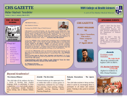 CHS GAZETTE - MMM College of HealthScience