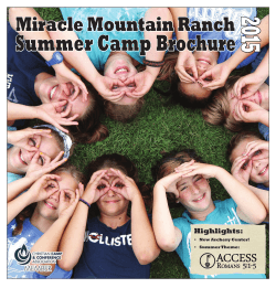 Summer Camp Brochure - Miracle Mountain Ranch
