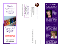 Our Brochure - Maria Montessori Teacher Training Center